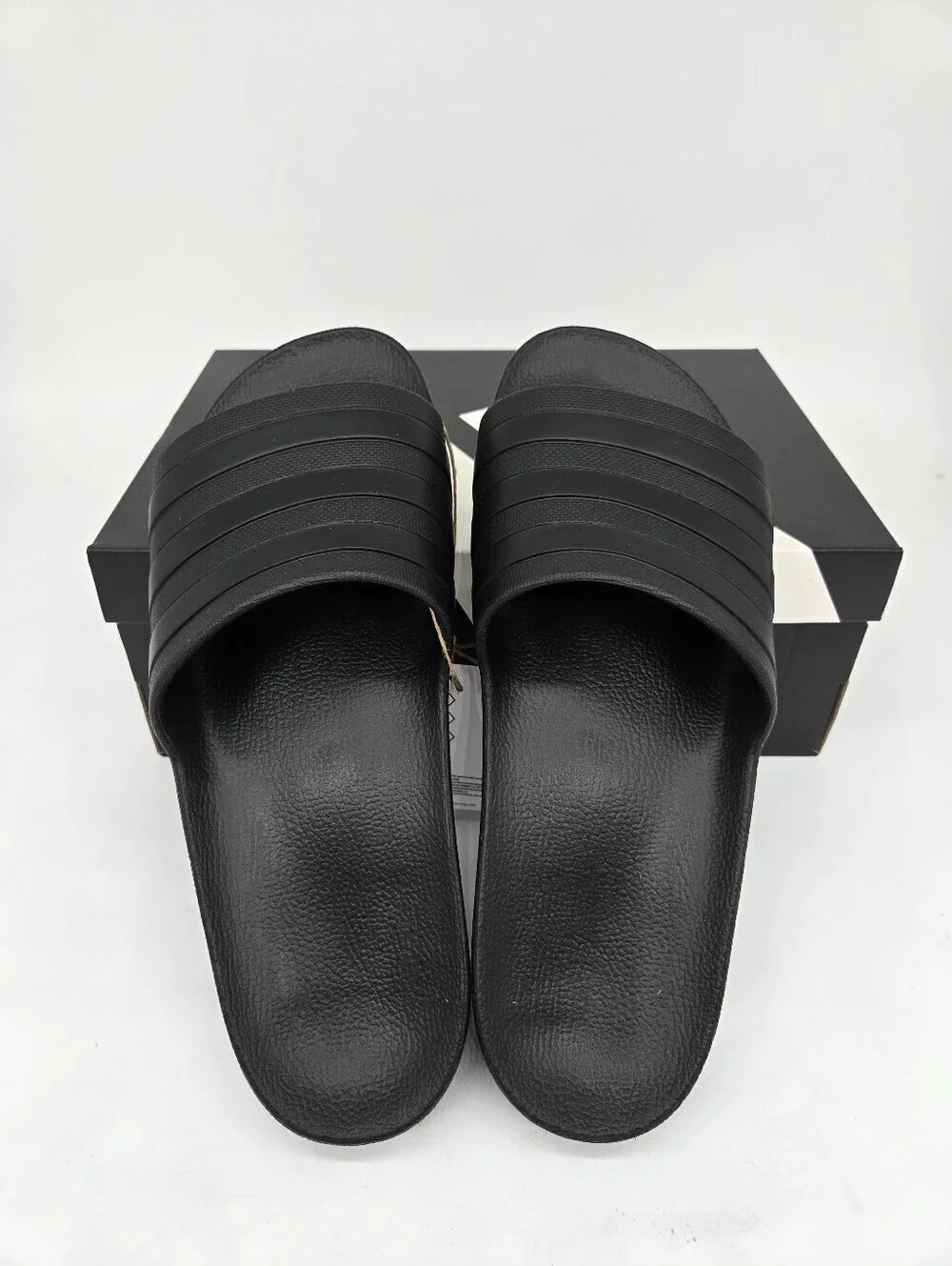 Adilette Men's Aqua Slides F35550 Triple Core Black Shoes Size 13